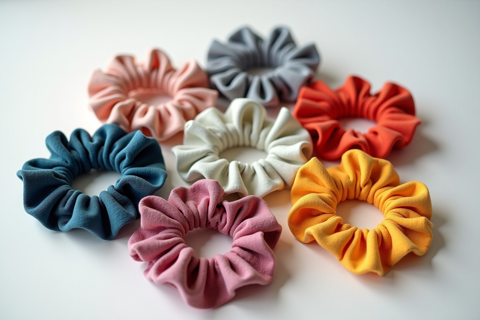 18 Haargummis Stoff Scrunchies für jeden Look
